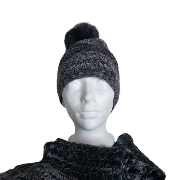 Chaos black & gray toque hat scarf set - Picture 8 of 11